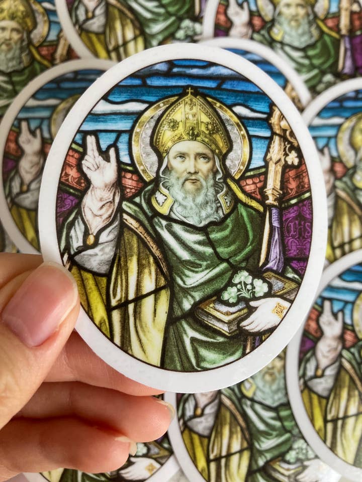 St. Patrick 3" vinyl sticker for wholesale by Bright Greetings