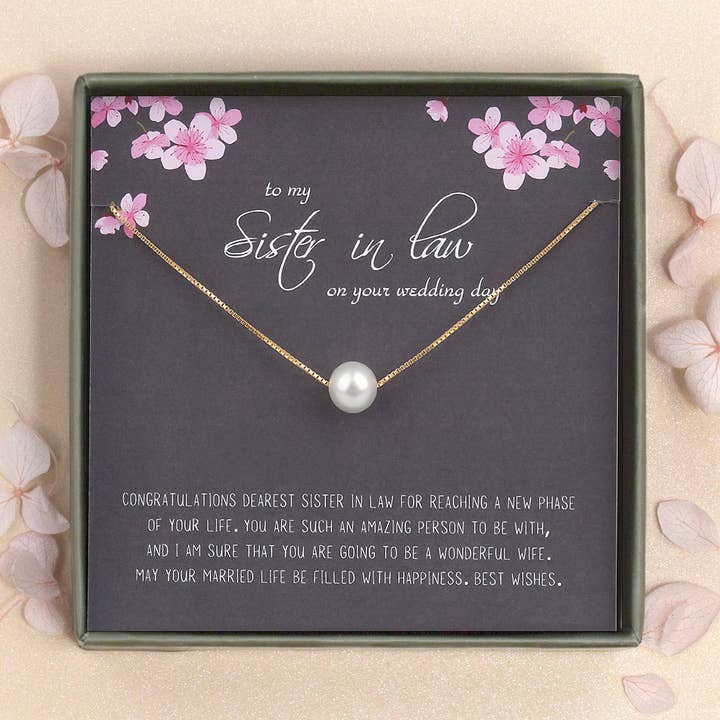 Set regalo di gioielli collana con ciondolo perla cognata per la vendita all'ingrosso da parte di Anavia