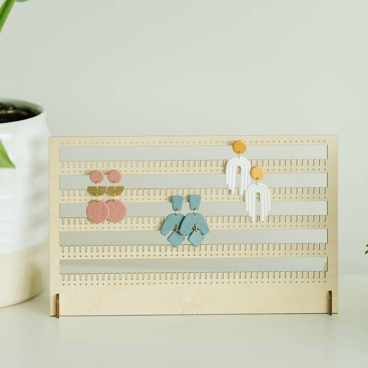 Earring Ladder Jewelry Stand in Baltic Birch for wholesale by Joy Made Collective