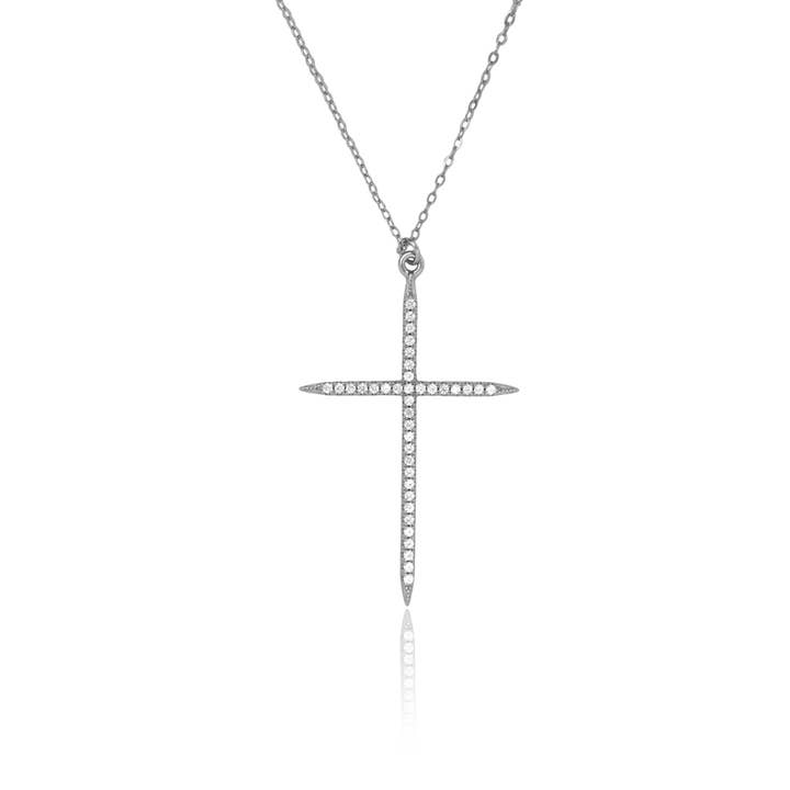 Grote CZ kruisketting voor wholesale door Aurora Jewels