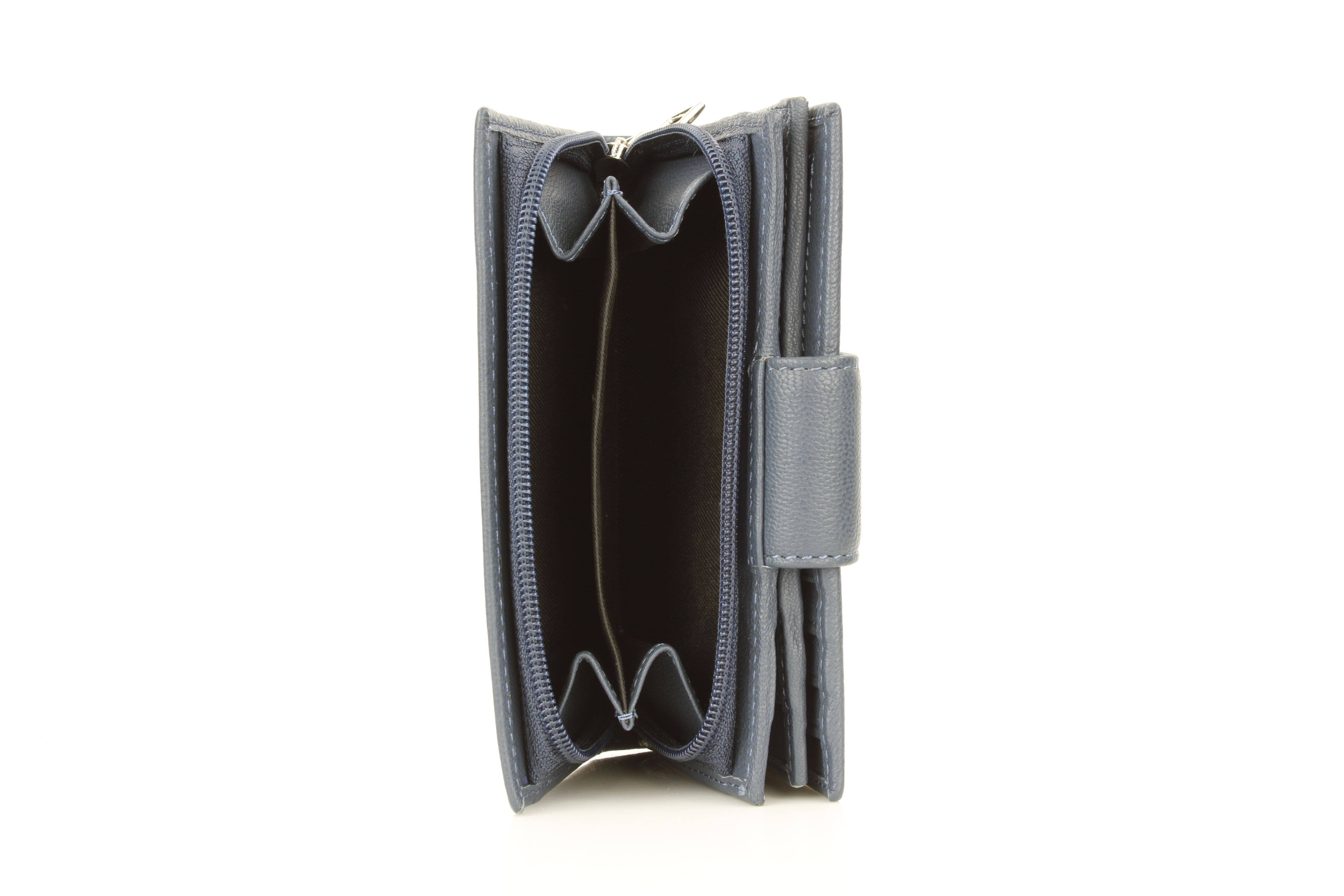 Leather Impressions Inc - Wholesale Wallet - Women's - Snap Leather Clutch Wallet | Zip Pocket RB LW 21 100129