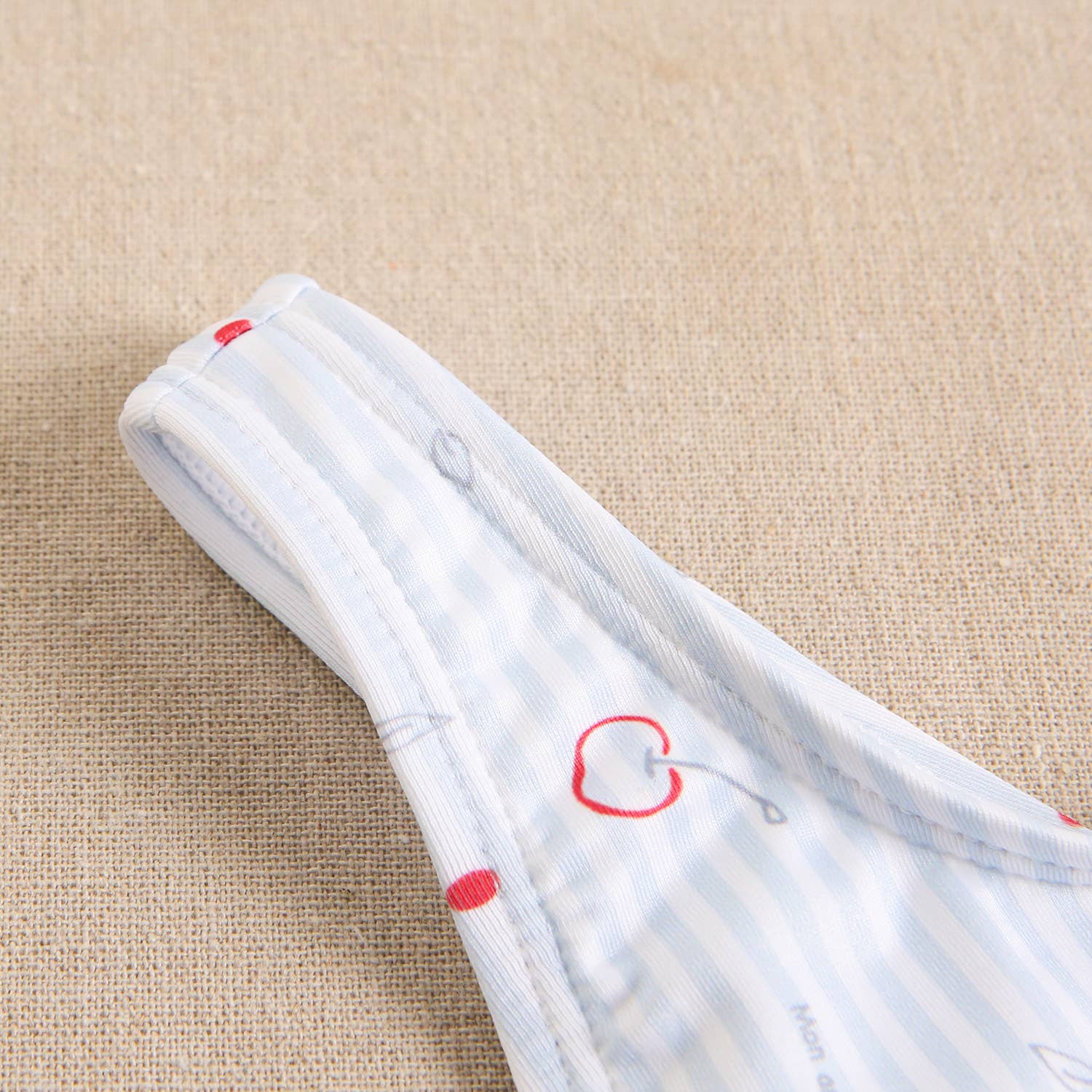 light blue Girl's Bikini with Striped Pattern and Cherry Print for wholesale on Faire7