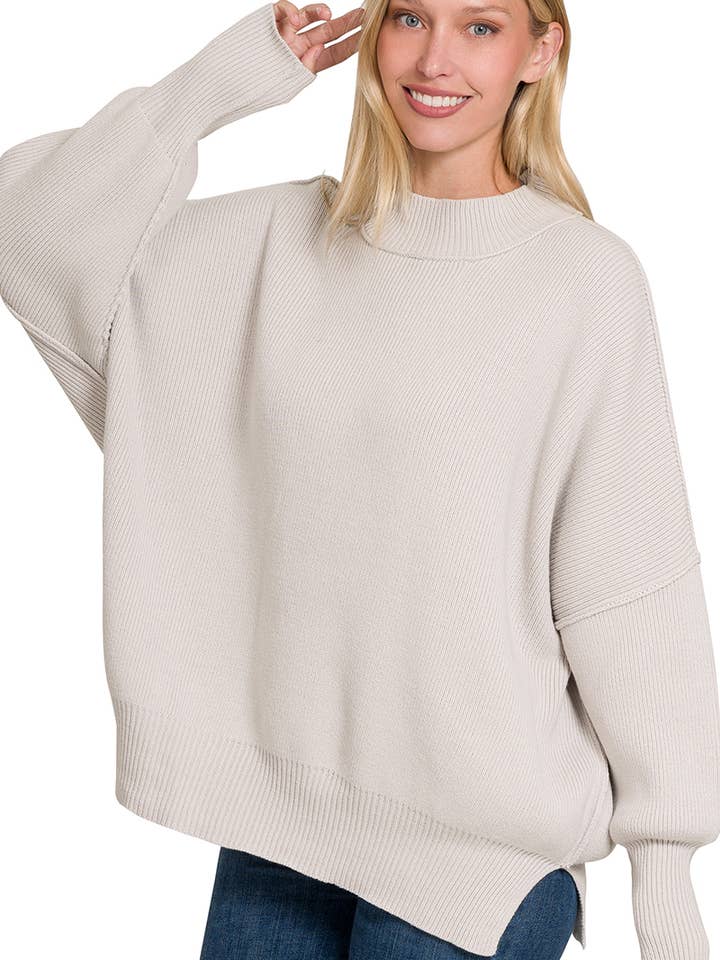 ..._ SI-25416 SIDE SLIT OVERSIZED SWEATER for wholesale by 42POPS