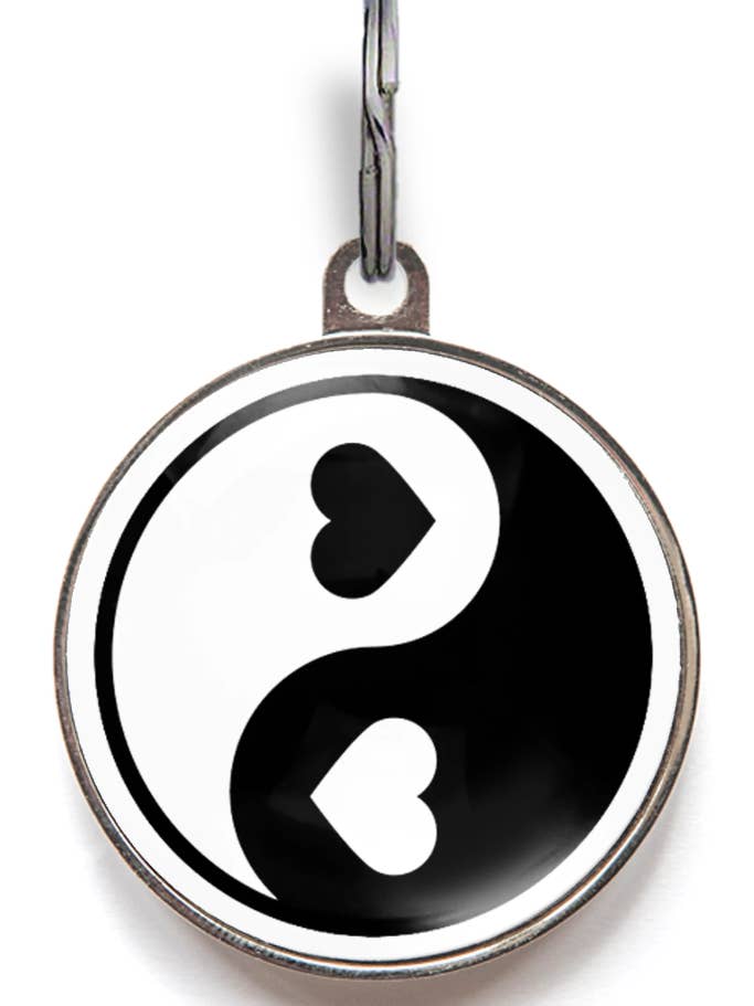 Heart Yin & Yang Smart Pet ID Tag for wholesale by WagATudeTags