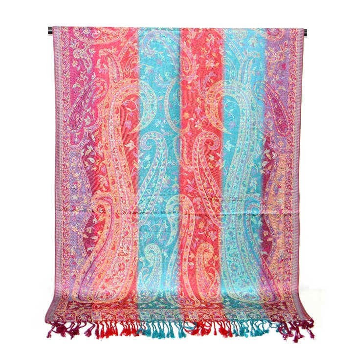 SERENITA - Wholesale Scarf - Women's - Pashmina Scarf Rainbow Color Reversible Shawl Wraps2