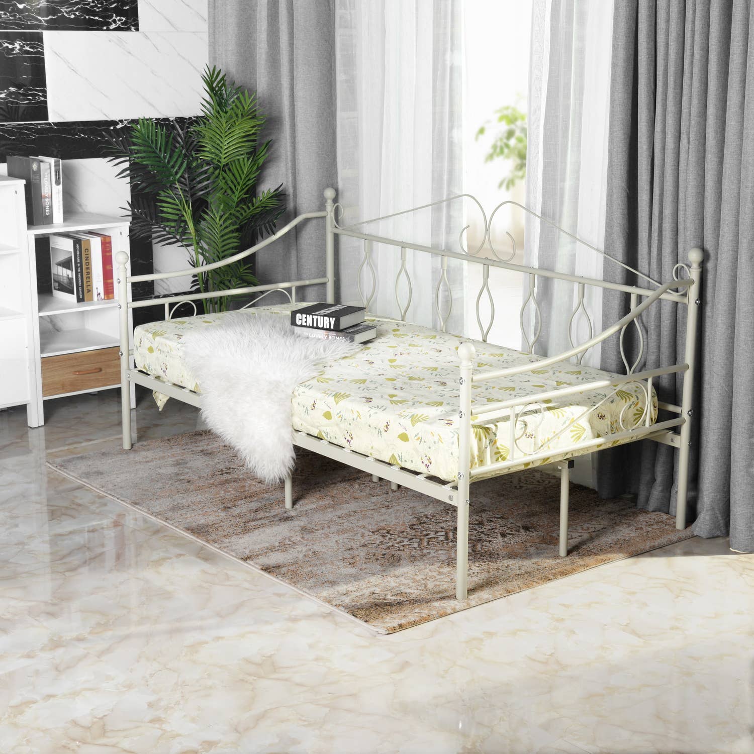 HOMYCASA DESIGN INC - Wholesale Bed - Twin Daybed Metal Platform Bed Frame SofaBed with Metal Slat26