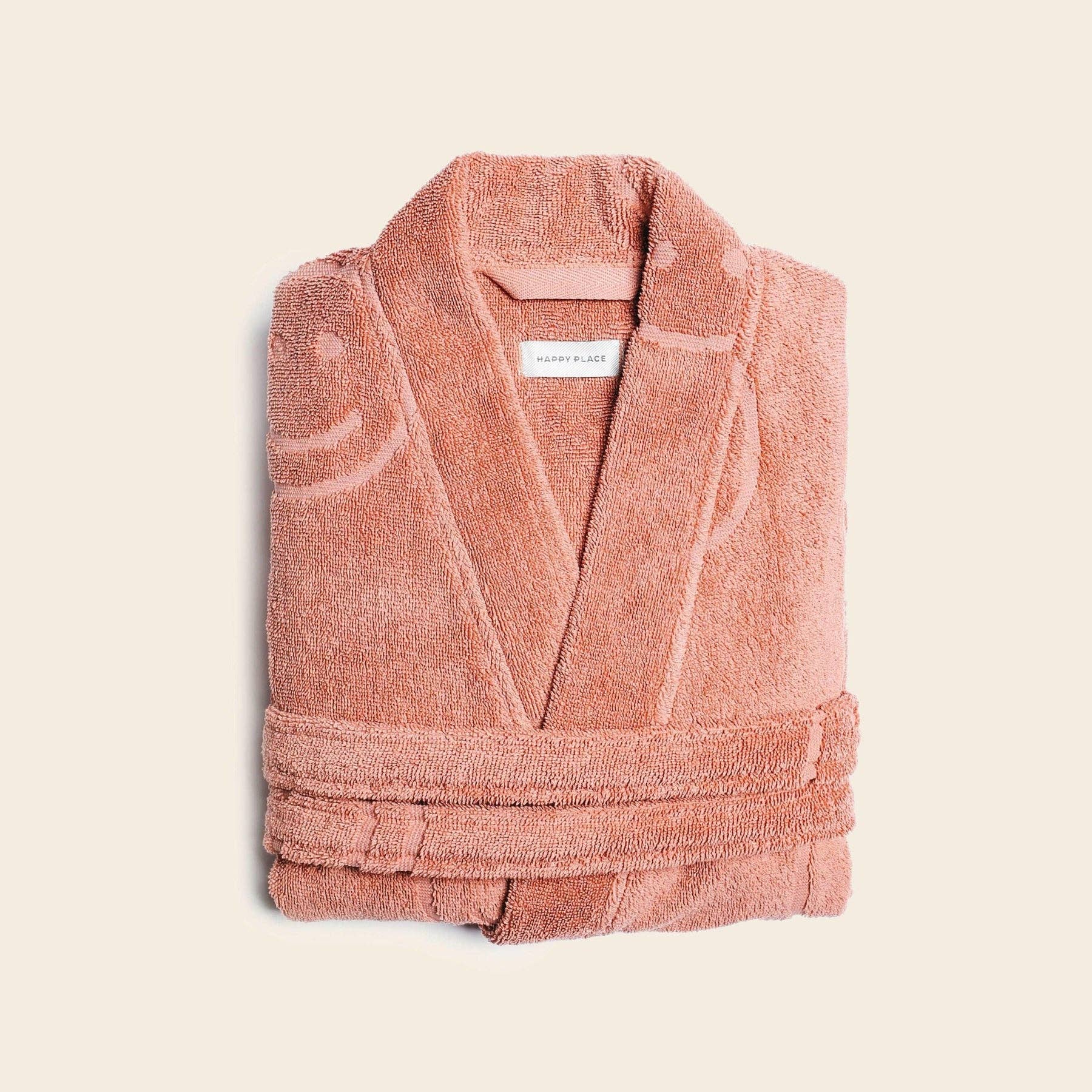 Happy Place Brand - Venta al por mayor Bata - Mujer - Albornoz de rizo con diseño sonriente para la piscina8