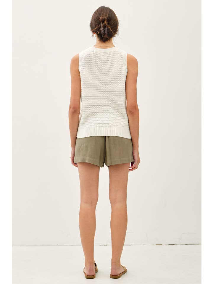 Be Cool - Wholesale Knit Sweater - Women's - ROUND NECK RELAXED FIT RIB SWEATER TANK