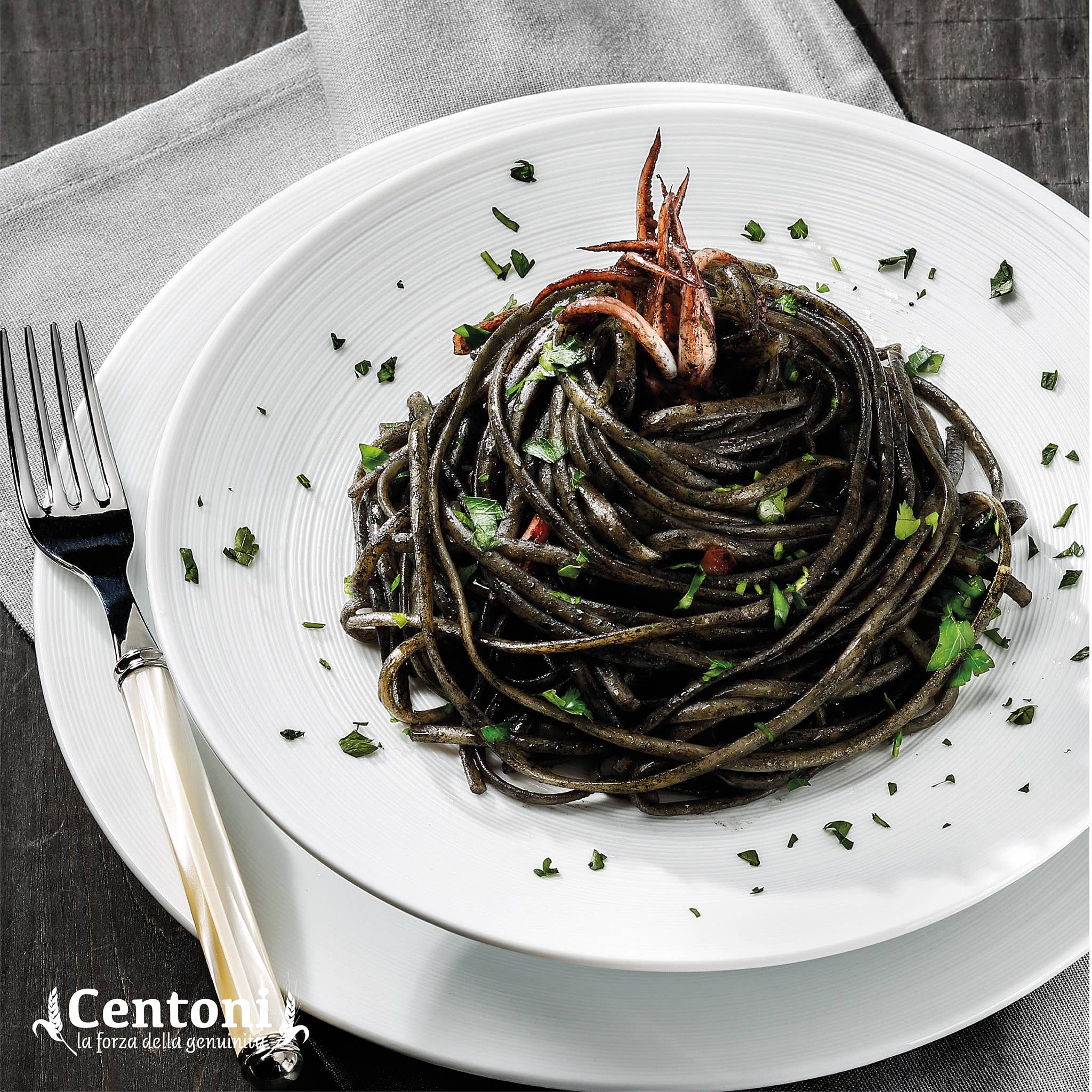 Pasta Centoni - Lorè S.r.l. - Vente Pâtes - Linguine parfumées à l'encre de seiche 500 g2
