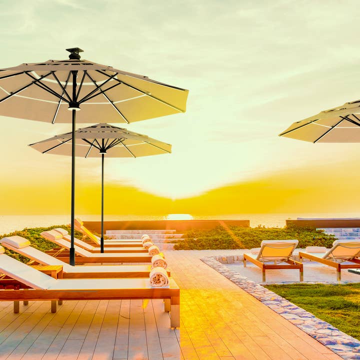 Patio umbrella - SMART (lighted, remote, solar) 11' Dove for wholesale by Pasticallo