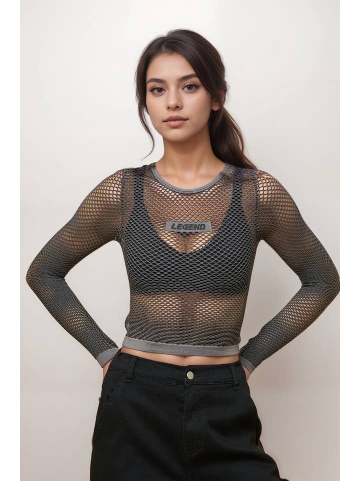 5besties inc - Vendita all'ingrosso Top in maglia - Donna - TOP IN MESH VERSATILE LEGEND