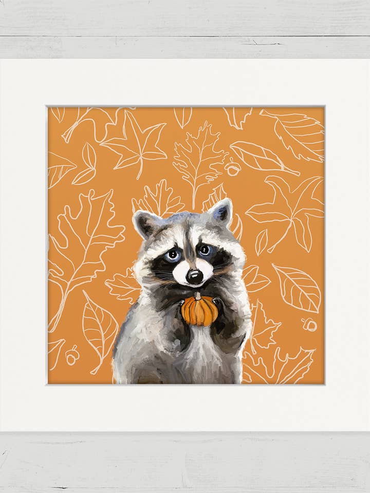 Thankful Raccoon Happy Square for wholesale by Cathy Walters Art