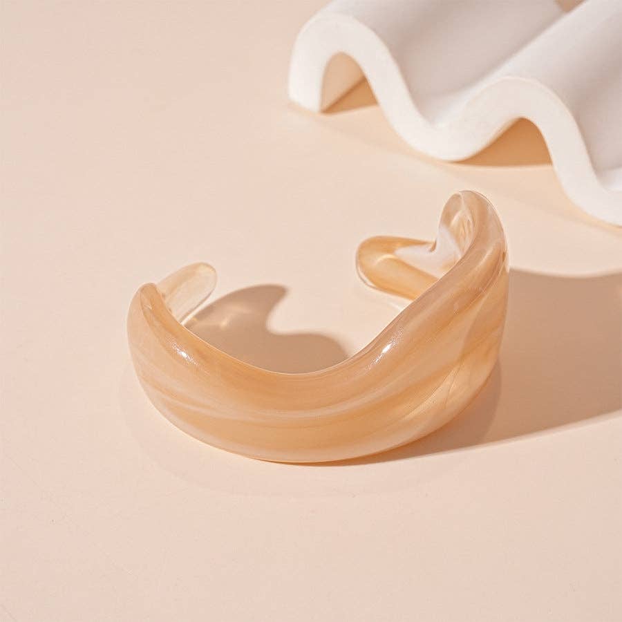 alberalkirk - Wholesale Cuff Bracelet - Freeform Acrylic Cuff Electroplated Open Retro Heft S5P0730