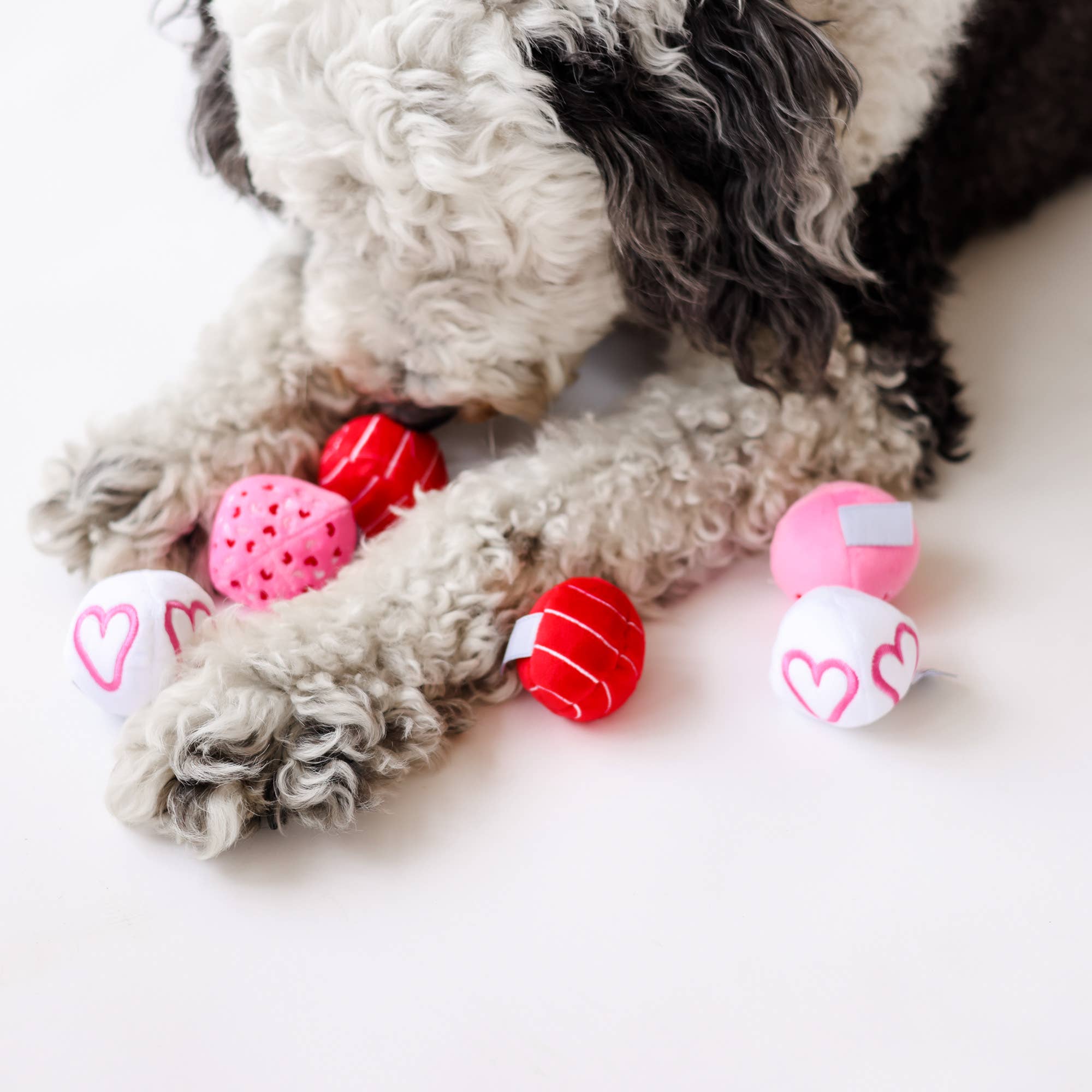 Midlee Designs – wholesale Pet plush toy – Dog – Midlee Valentine Plush Balls Dog Toy - Set of 68