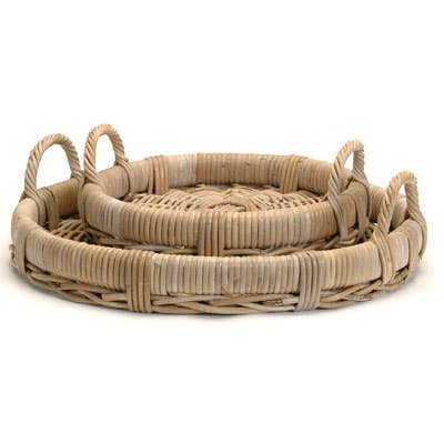 Bacon Basketware - Wholesale Decorative Tray - ROLL RIM TRAYS Set of 2