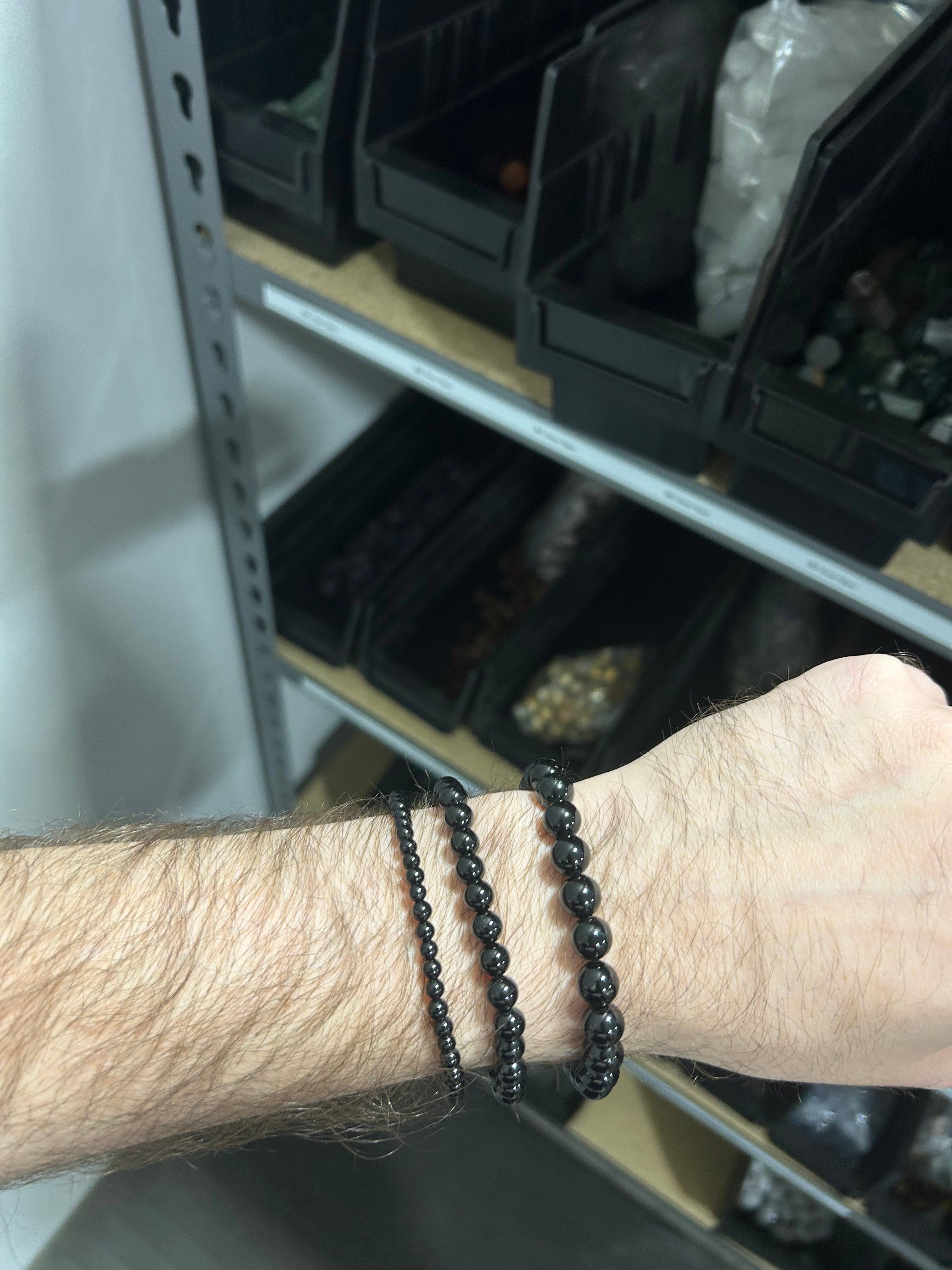 Pebble House – wholesale Beaded bracelet – Black Tourmaline Bracelet 4mm/6mm/8mm - Crystals & Stones6