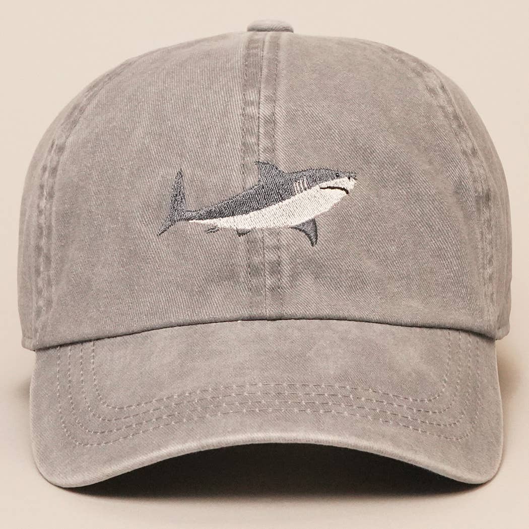 Fashion City - Wholesale Baseball Cap - Unisex - Shark Embroidered Cotton Baseball Dad Cap2