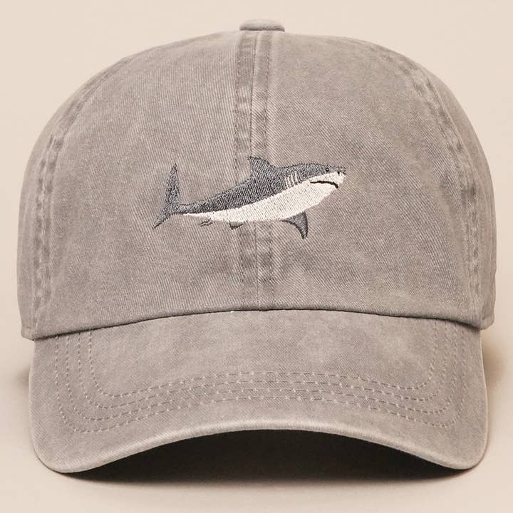 Fashion City - Wholesale Baseball Cap - Unisex - Shark Embroidered Cotton Baseball Dad Cap2