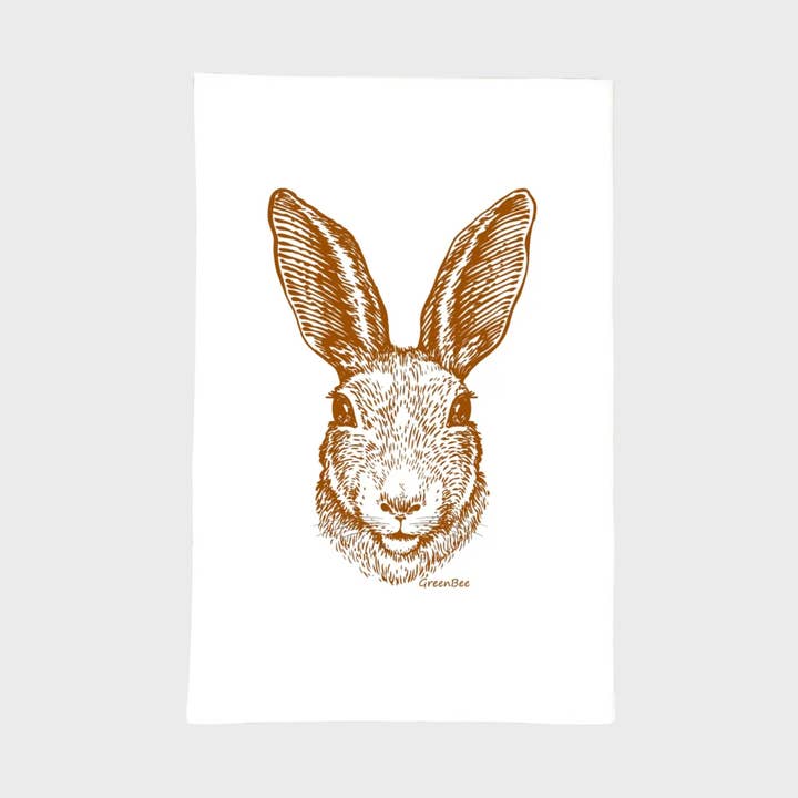 Spring Bunny Dish Towel | Tea Towels | Easter Kitchen Towels for wholesale by Green Bee Tea Towels