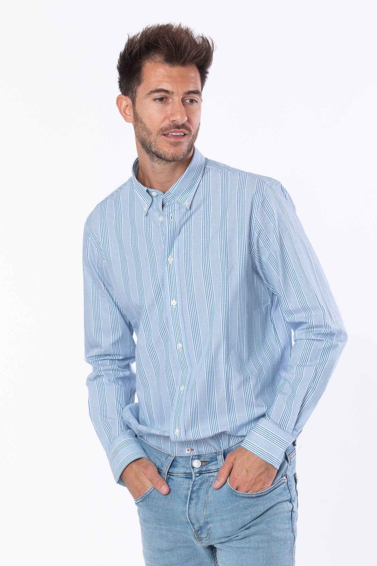 BLUE AGE - Wholesale Button Down Shirt - Men's - Men Dress Long Sleeve Shirts0