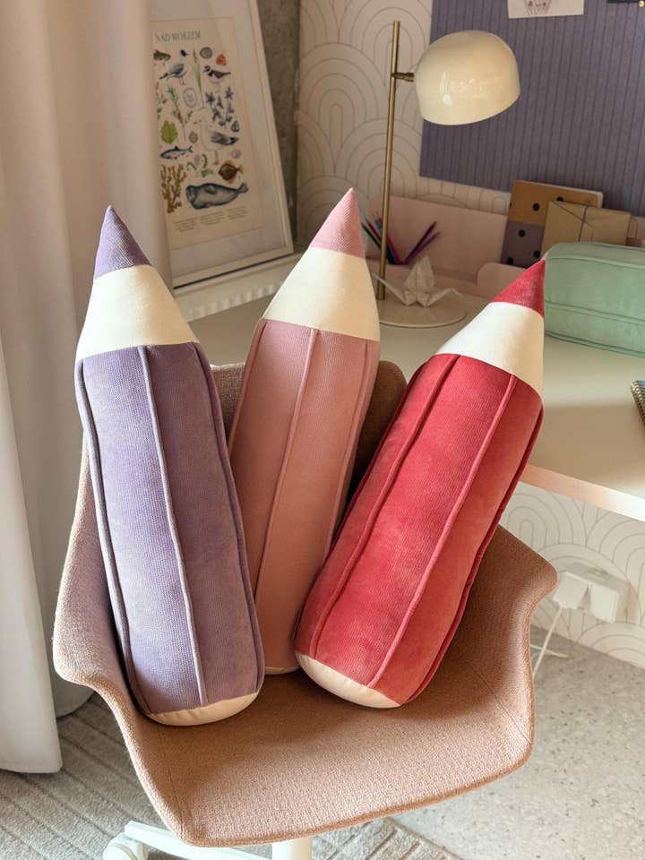 Crayon velvet pillow “Coral" for wholesale by Moi Mili
