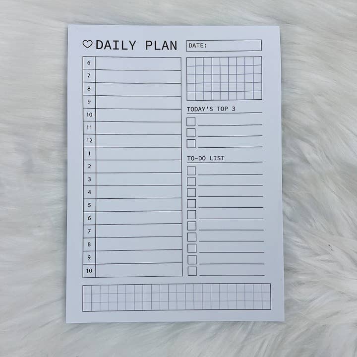 Daily Plans Sticky Notepad | B6 Size (5x7) for wholesale by The HoneyBShop