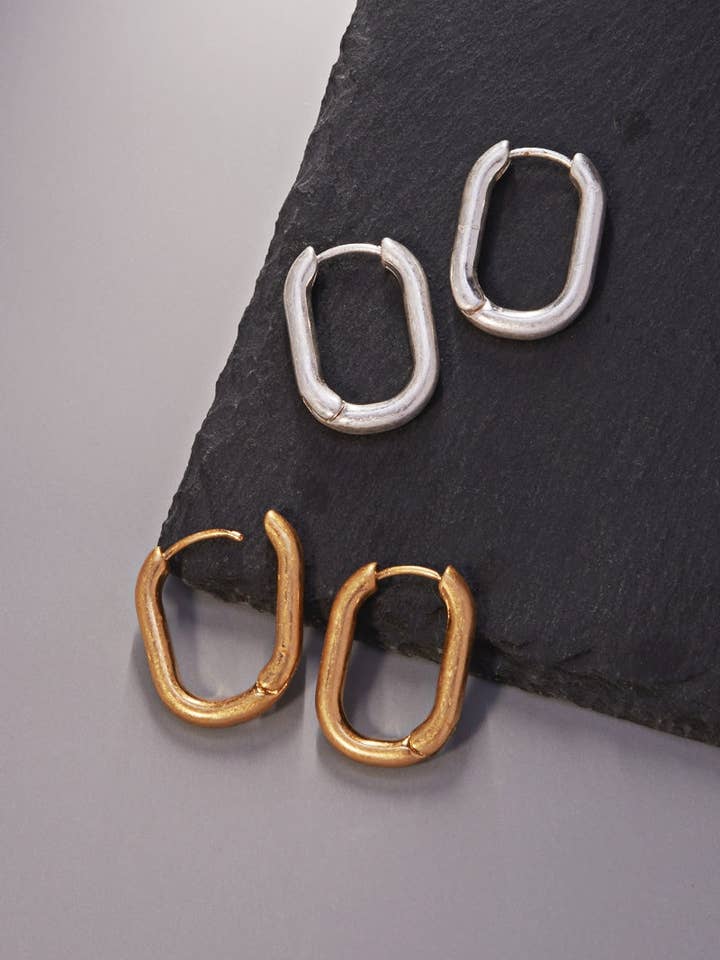 Vintage Metal Hypoallergenic Titanium Hoop Earrings for wholesale by Designature New York