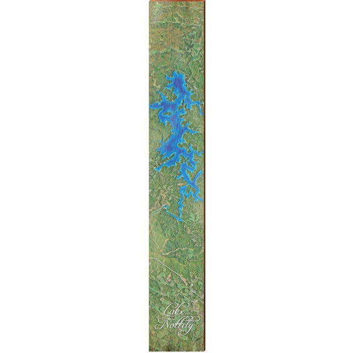 Lake Nottely, Georgia Satellite Styled Map Large Wall Art | Wall Art Print on Real Wood for wholesale by Mill Wood Art