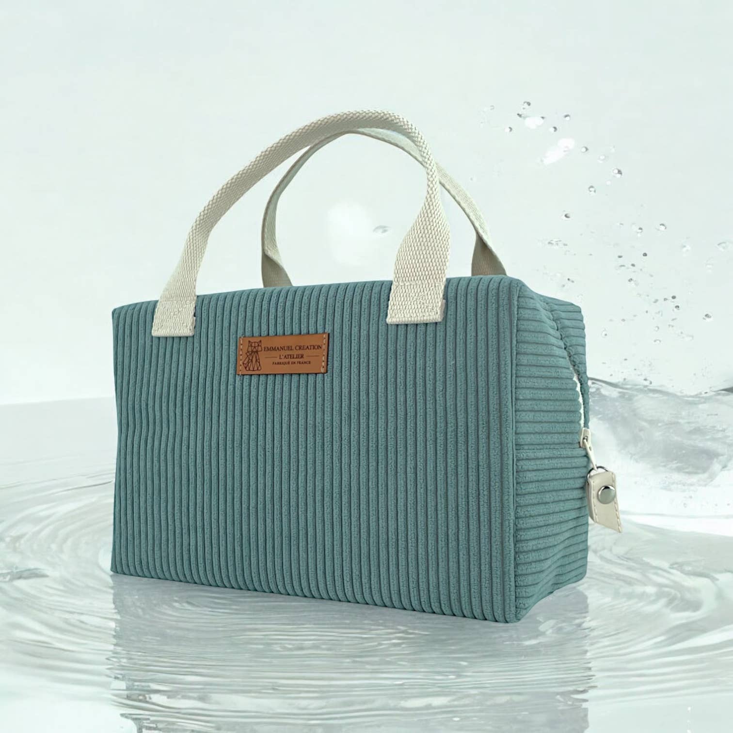 Emmanuel Création - Wholesale Cooler/Cooler Bag - Ice cube S cooler bag, "Corduroy" celadon0