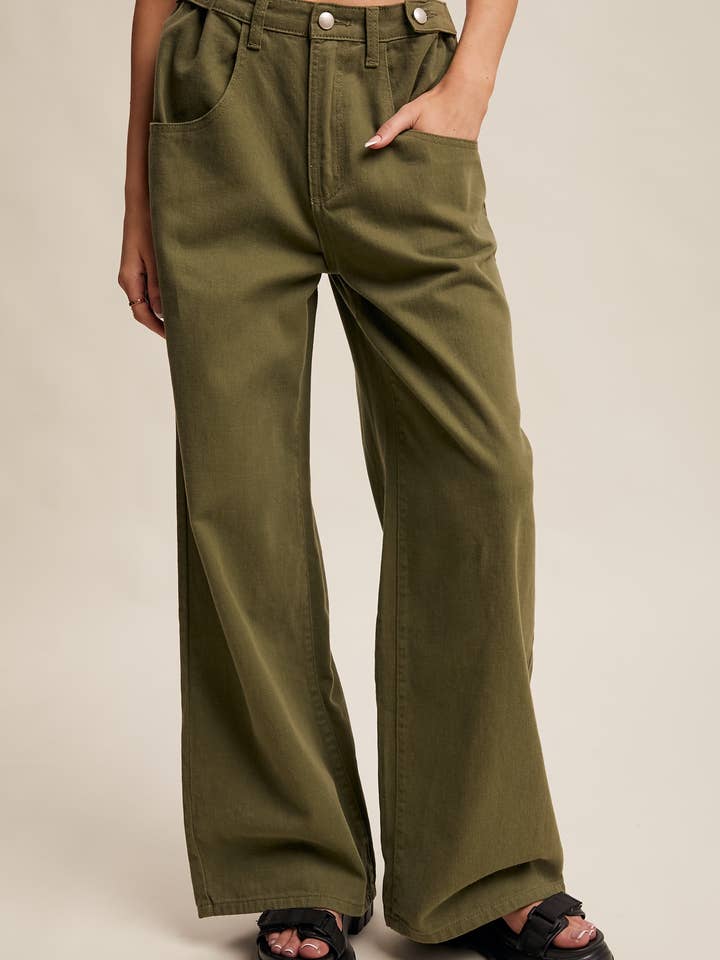 Wide-Leg Colored Denim Pants for wholesale by Listicle