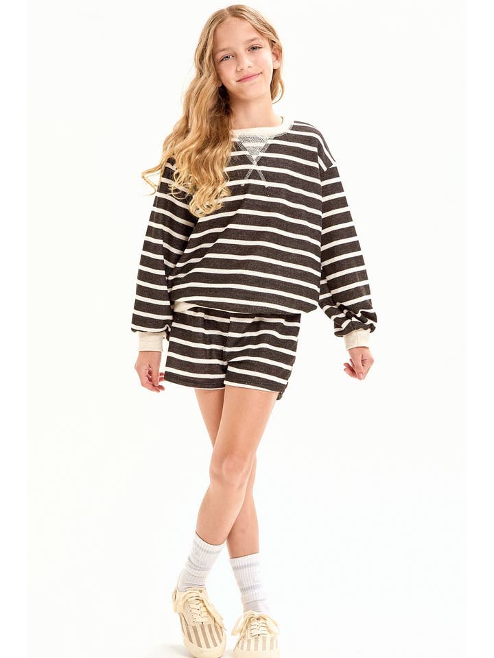 Good Girl - Wholesale Shorts - Kids - Stripe French Terry Shorts with Pocket8