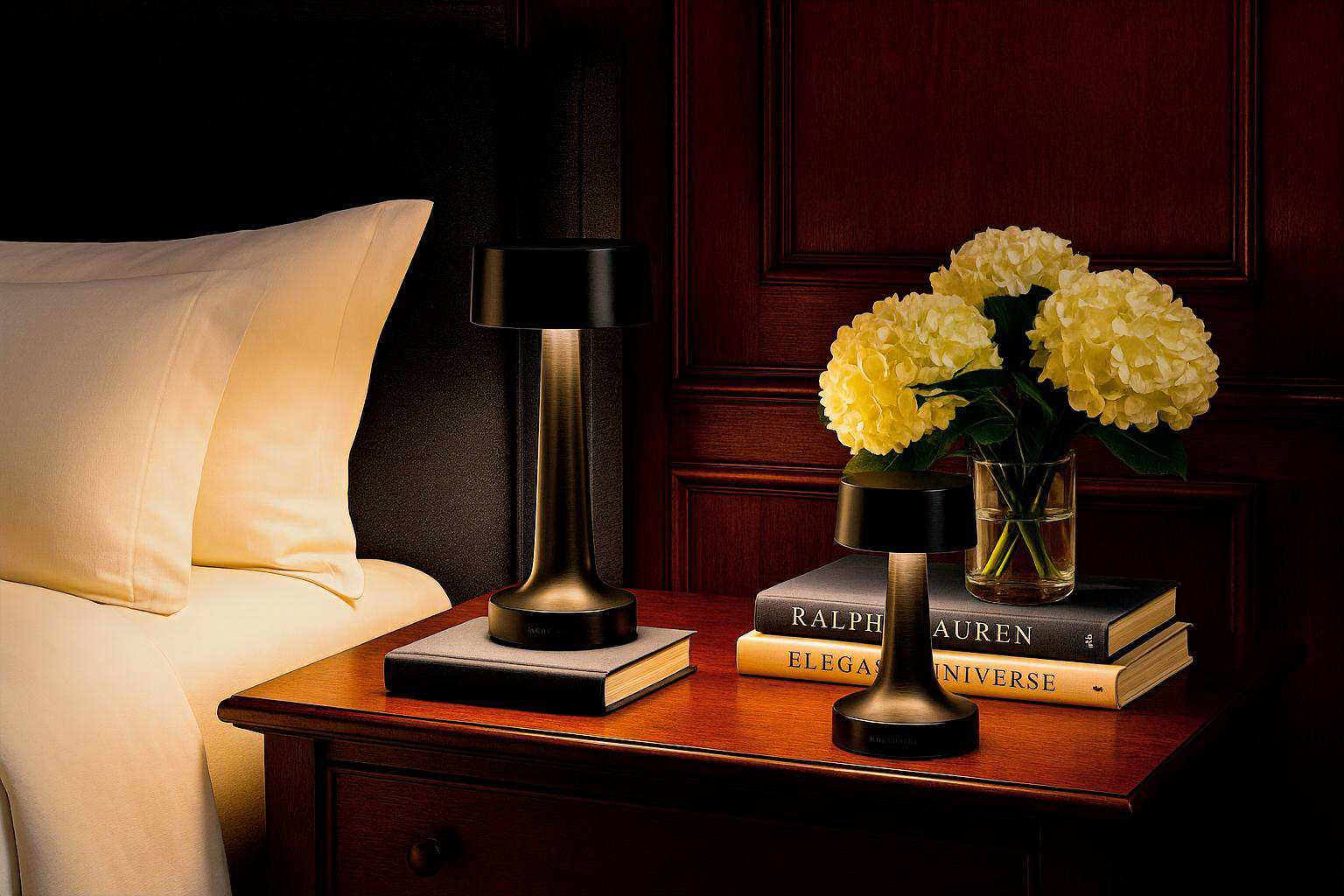 One Preevay Luxury Home Furniture & Decor - Vente Lampes d'appoint/de bureau - Lampe de Table Grace Hospitality - Commodité sans Fil - Rechargeable - Résistante à l'Eau13