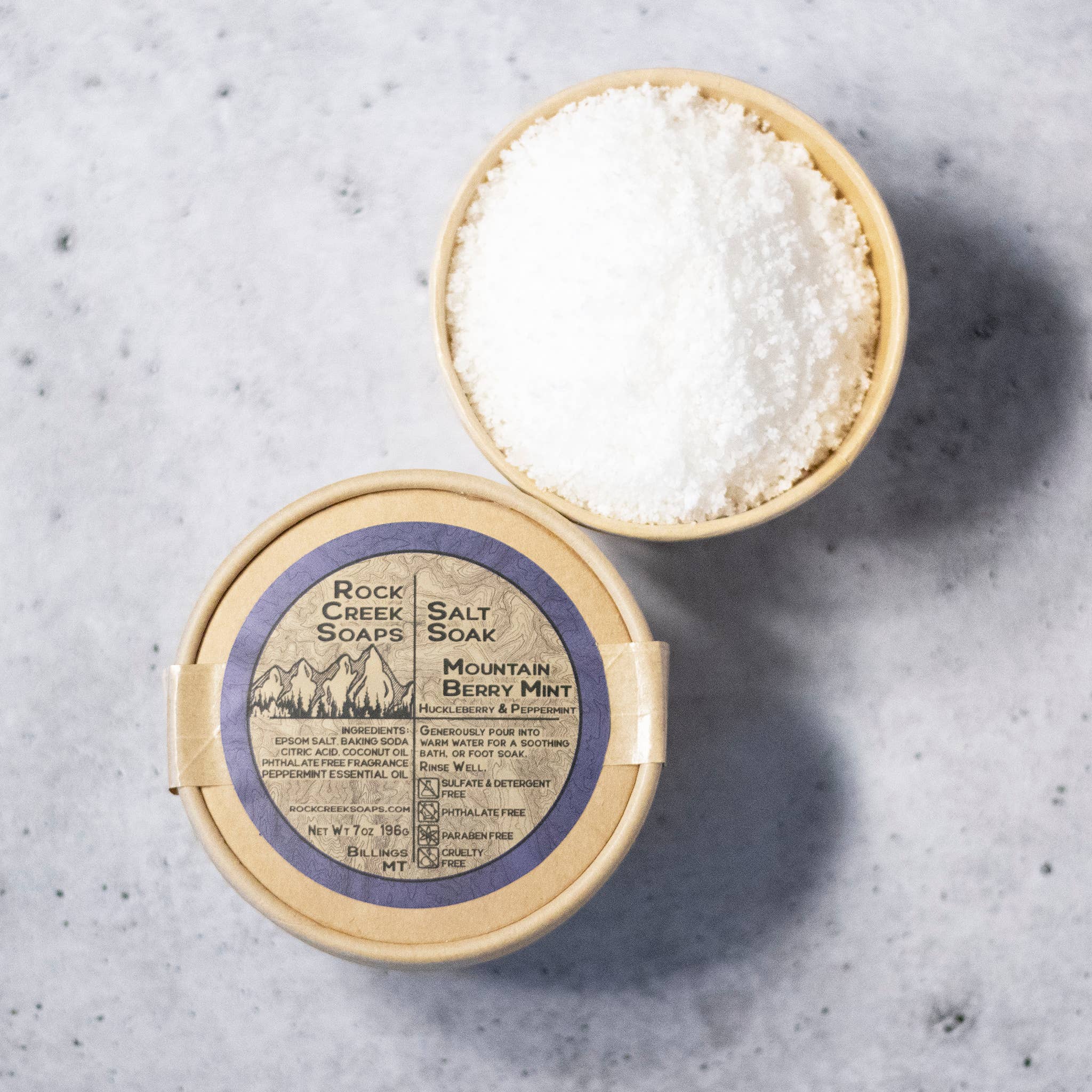 Rock Creek Soaps - Wholesale Bath Salts - Bath Salt Soak | Mountain Berry Mint1