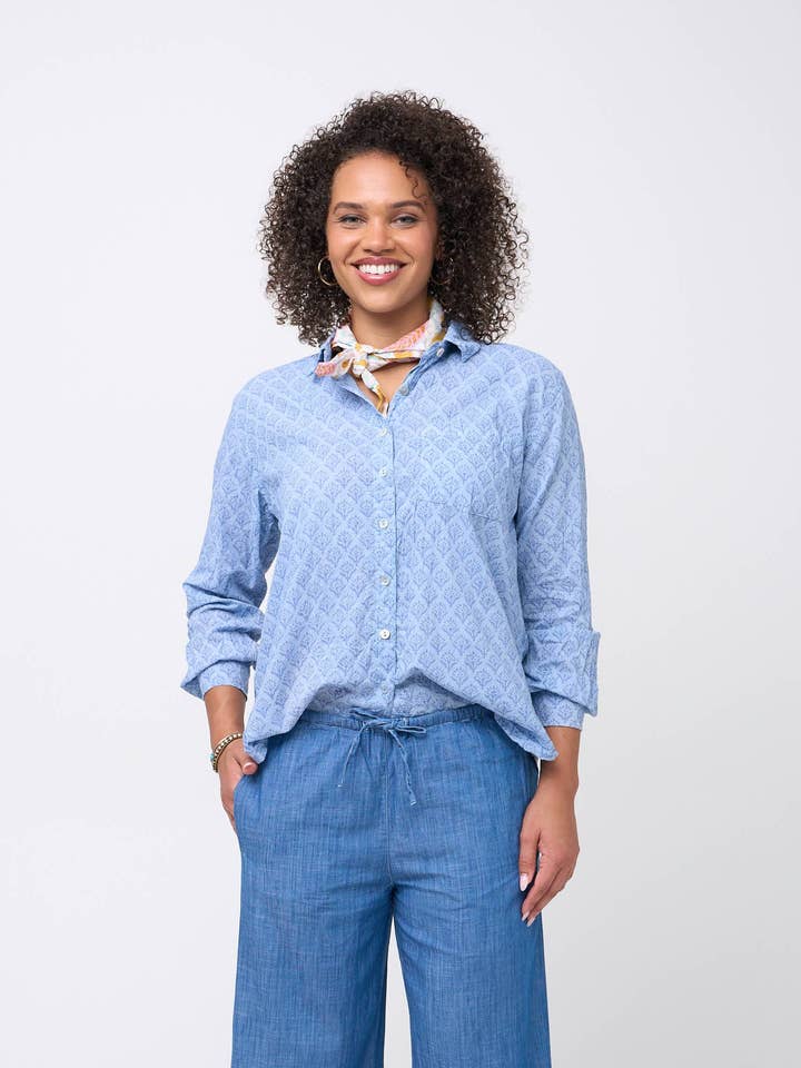 God Kæreste Skjorte - Solsikke Overdye Kornblomst Blå for engroshandel hos and for Good