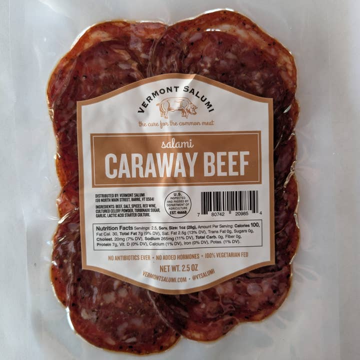 Vermont Salumi - Wholesale Salami - Caraway Beef Sliced Salami0