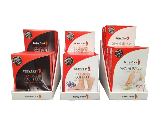 BABY FOOT USA - Wholesale Display Case - Sleek 6 Unit Counter Display for Baby Foot products!1