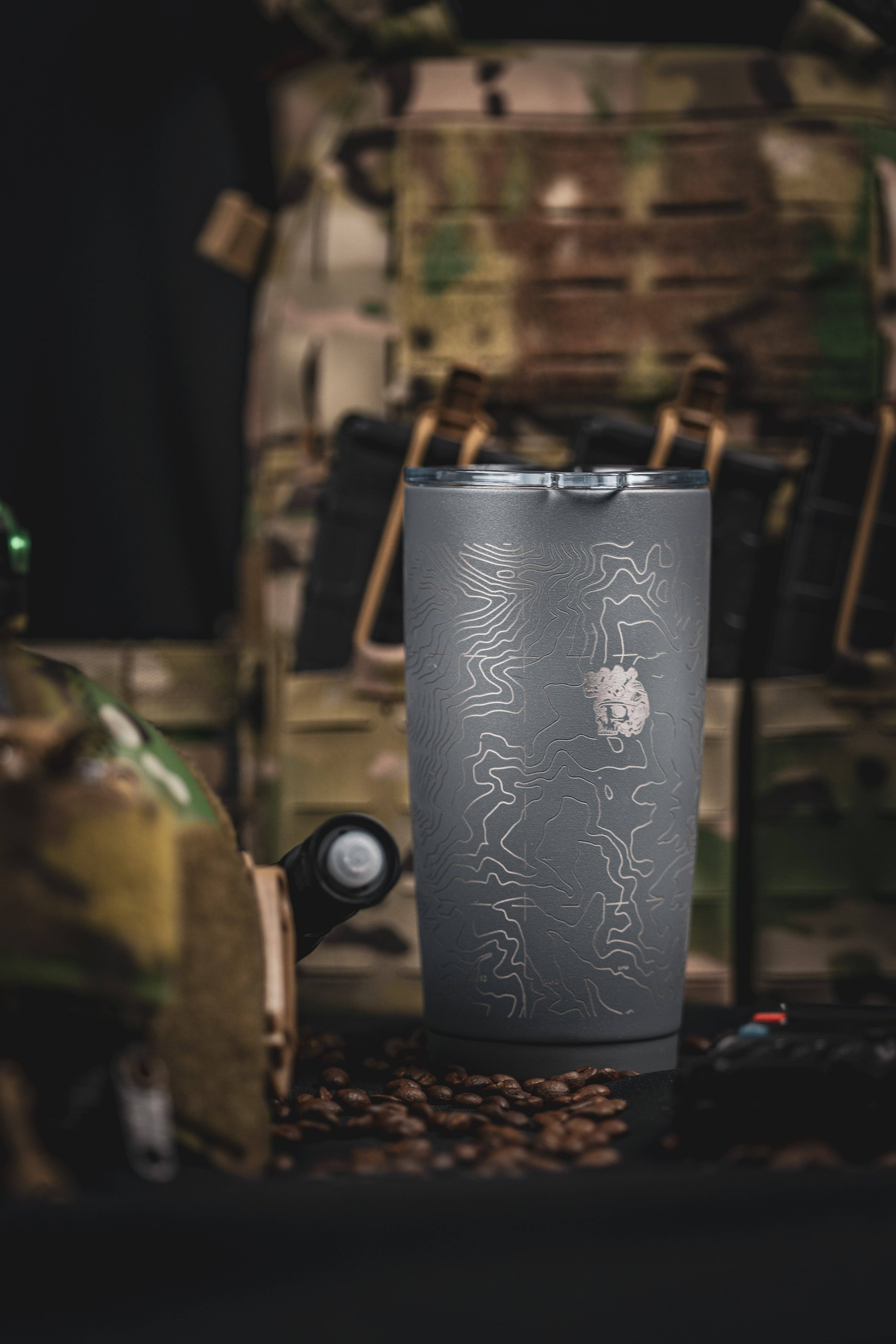 SAVAGE TACTICIANS - Wholesale Insulated Mug/Tumbler - Topo - Gray 20 oz Tumbler2