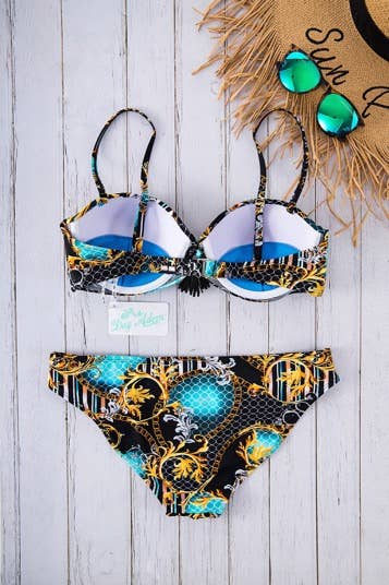 Dag Adom - Wholesale Two Piece Swimsuit - Women's - Balconette Bikini 2-Piece Swimsuit with Tassels - D584A1