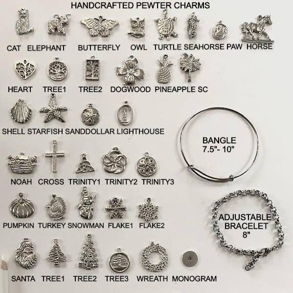 Pulseras de abalorios personalizadas: selecciona tus colgantes de peltre. para venta al por mayor de House of Morgan Pewter