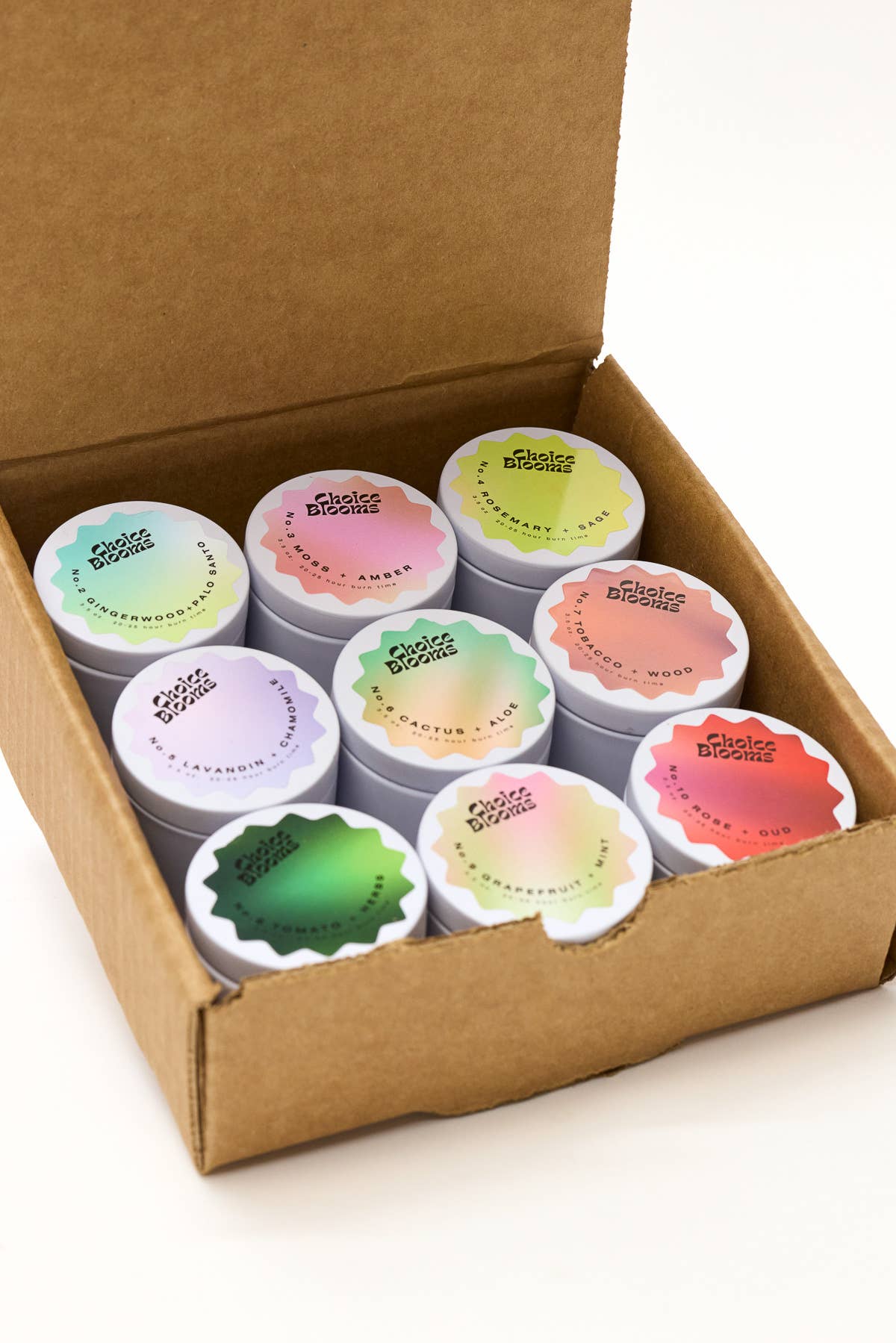 Choice Blooms – Engroshandel Rejsestearinlys – To-Go Discovery Duftlys Sæt3