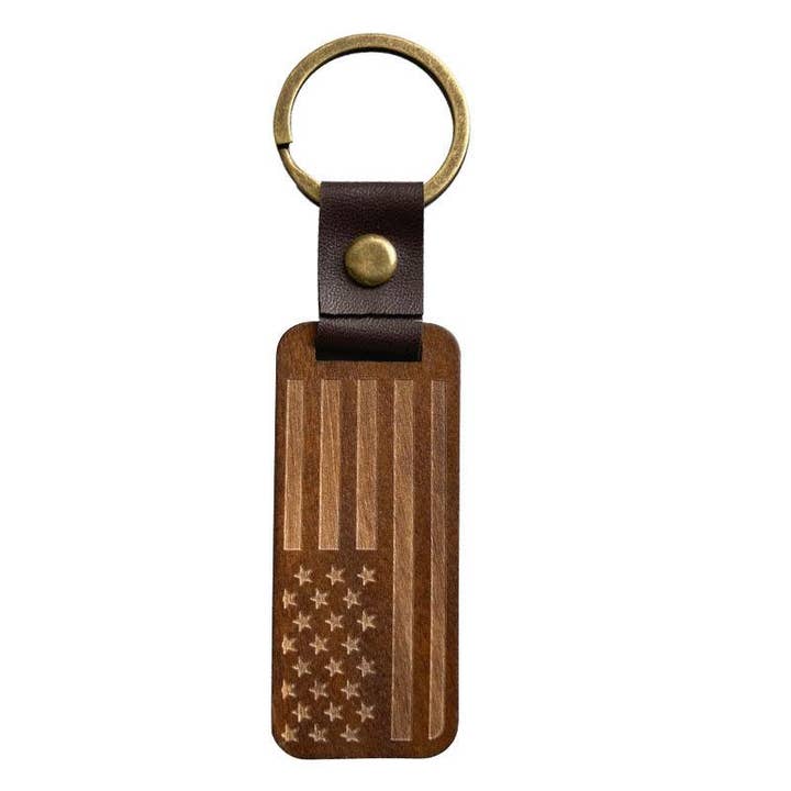 Mio Queena - Wholesale Keychain - Unisex - Leather Wood Pendant Keychain Gift For Dad Mom Friends