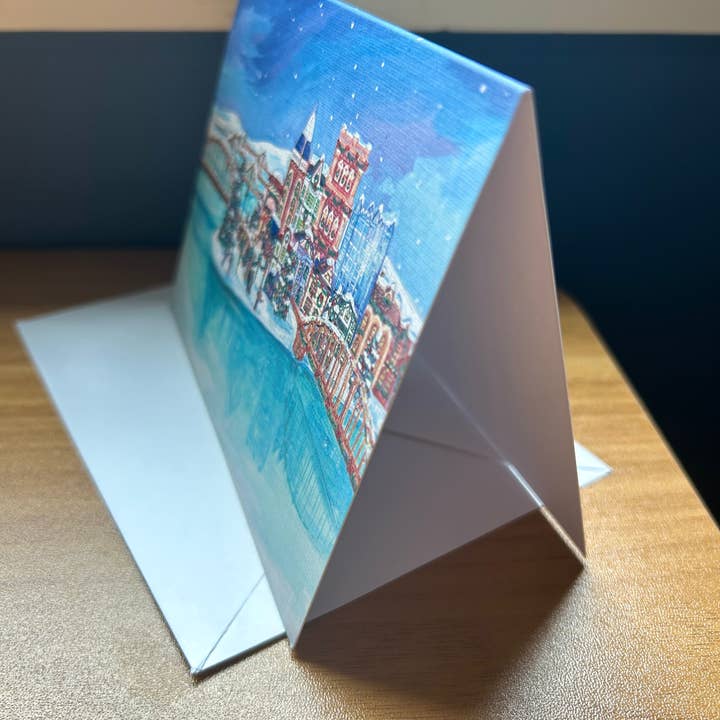 Ally Bartoszewicz Art - Wholesale Season's Greetings Card - "Yinzer Wonderland" folded holiday greeting card- Pittsburgh4
