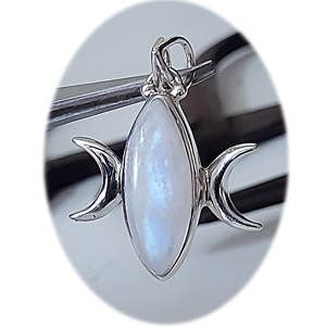 Crystal Earth Sterling - Wholesale Individual Charm/Pendant - Marquee Goddess Sterling Pendant - Moonstone0