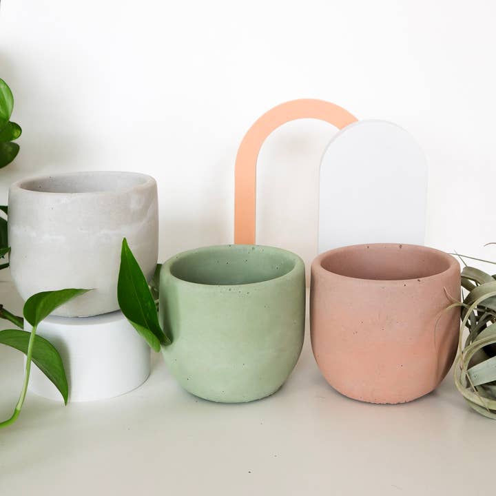 Concrete Planter - 4" | Plant Pot With Drainage Hole and other Purchase Wholesale pots planters. Free Returns & Net 60 Terms on Faire trending on Faire.