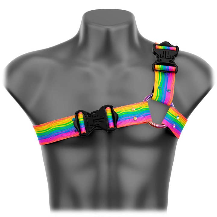 Rainbow Vibes Asymmetrical Handmade Fashion Vegan Unisex Harness for wholesale by Daftboy