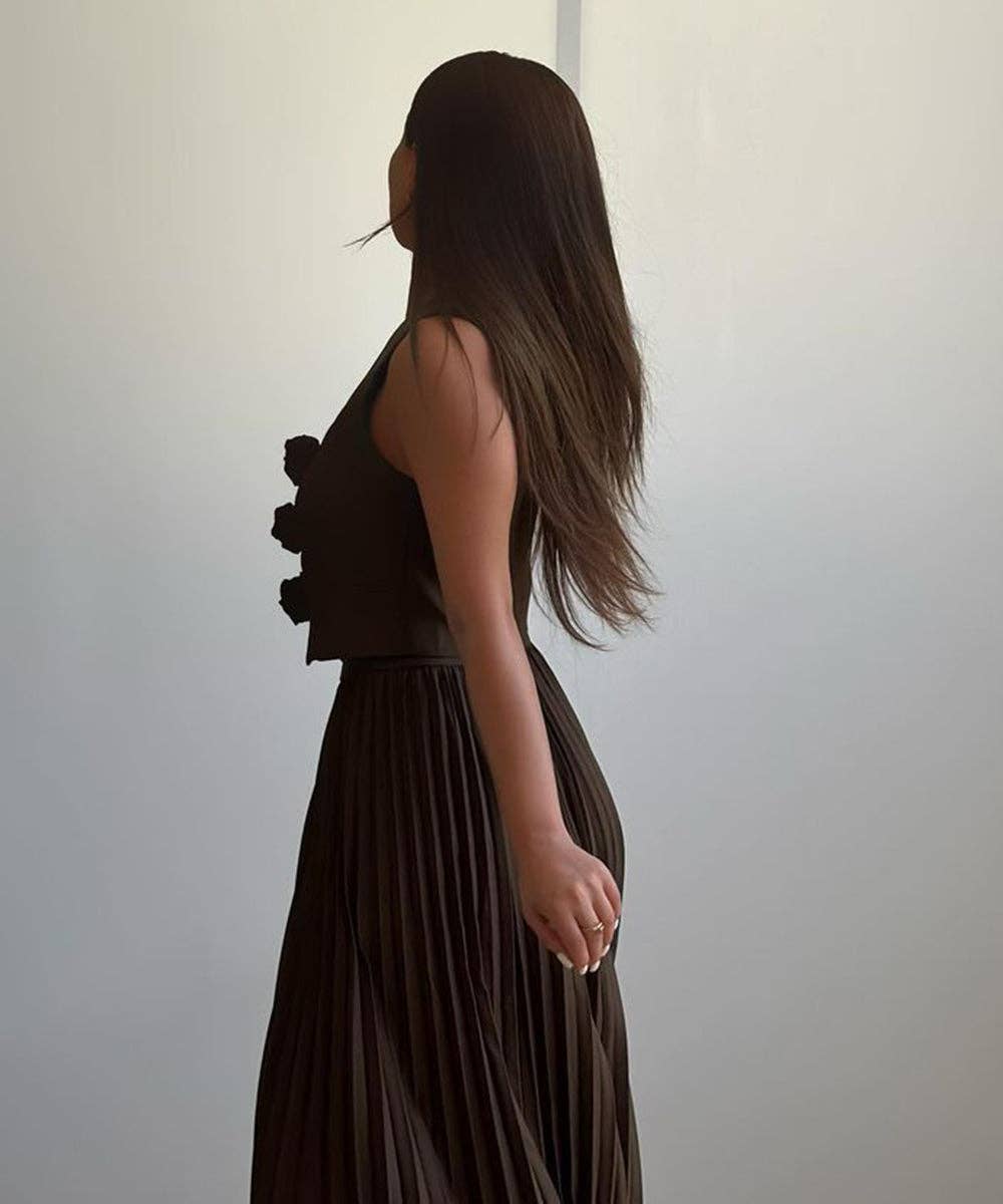 Aria Romance – Großhandel Set aus Oberteil und Rock – Damen – Zweiteiliges Set mit plissierten Ärmeln und Lagenlook27