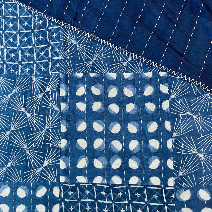 Zyaada | Indigo | Quilt for wholesale by DABU