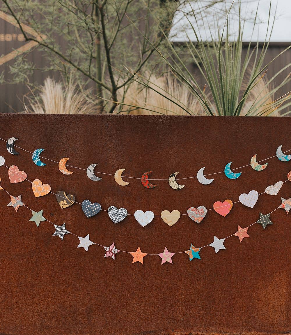 Matr Boomie Fair Trade - Wholesale Bunting/Garland - Hearts Recycled Paper Garland - Eco Friendly Tree Free Decor3