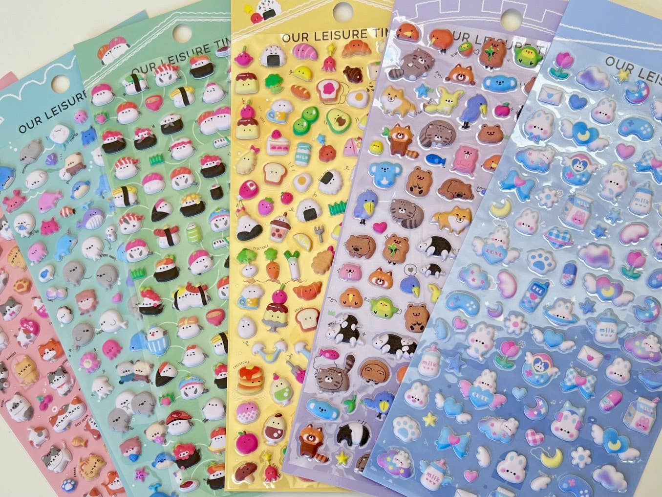 BCmini - Wholesale Sticker - 11023 Tiny Animal Food Court Puffy Assorted Stickers-122