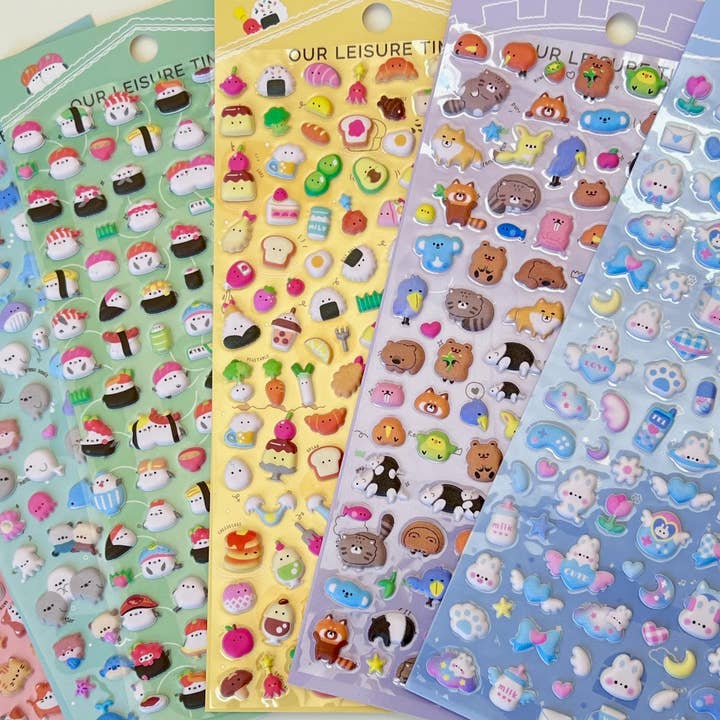 BCmini - Wholesale Sticker - 11023 Tiny Animal Food Court Puffy Assorted Stickers-122